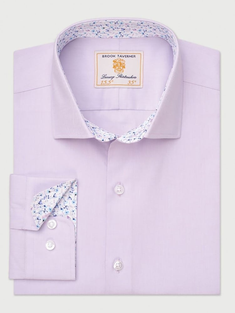 Brook Taverner Herringbone Stretch Cotton Shirt - Slika 1 iz 3