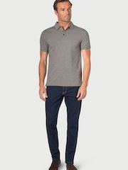 Brook Taverner Grey Stretch Cotton Polo Shirt - Image 3 of 3