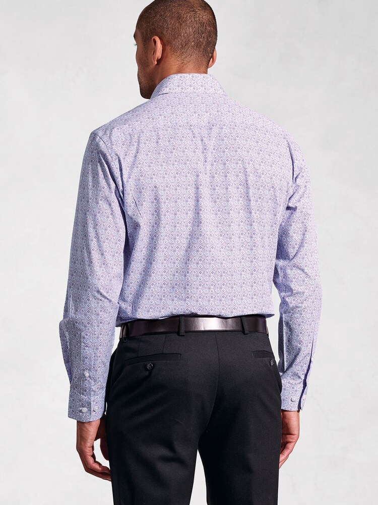 Brook Taverner Purple Print Shirt - Image 2 of 6 Brook Taverner Purple Print Shirt - Image 2 of 6