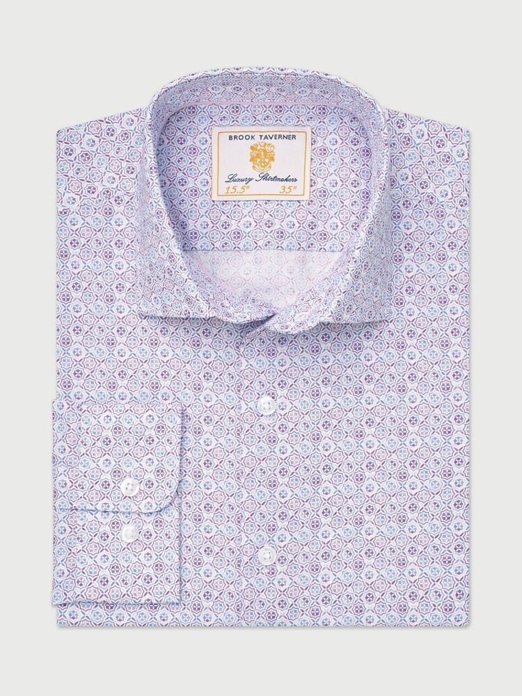 Brook Taverner Purple Print Shirt - Image 6 of 6