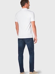 Brook Taverner White Stretch Cotton Polo Shirt - Image 2 of 3