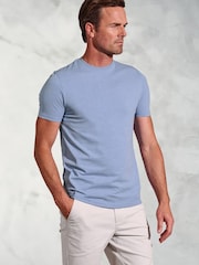 Brook Taverner Blue Pure Cotton Jersey T-Shirt - Image 1 of 3
