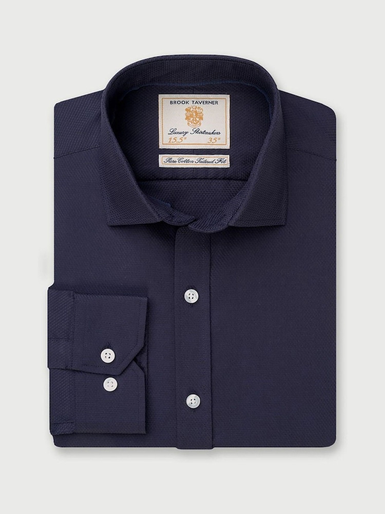 Brook Taverner Blue Single Cuff Shirt - Image 1 of 3 Brook Taverner Blue Single Cuff Shirt - Image 1 of 3