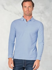 Brook Taverner Long Sleeve Stretch Cotton Polo Shirt - Imagen 1 de 1