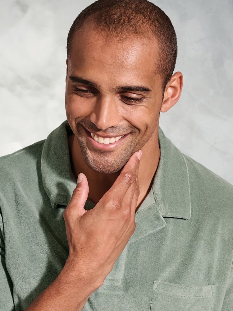 Brook Taverner Green Cotton Rich Terry Towelling Polo Shirt - Image 3 of 3 Brook Taverner Green Cotton Rich Terry Towelling Polo Shirt - Image 3 of 3