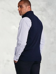 Brook Taverner Blue Cotton Blend Knitted Gilet - Image 2 of 3