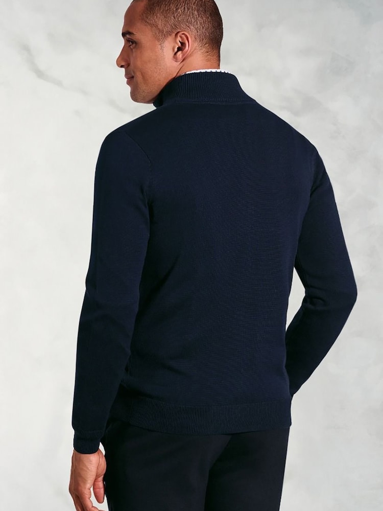 Brook Taverner Blue Zip Through Cardigan - Image 2 of 3