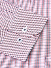 Brook Taverner Red Micro Check Oxford Cotton Shirt - Image 2 of 3