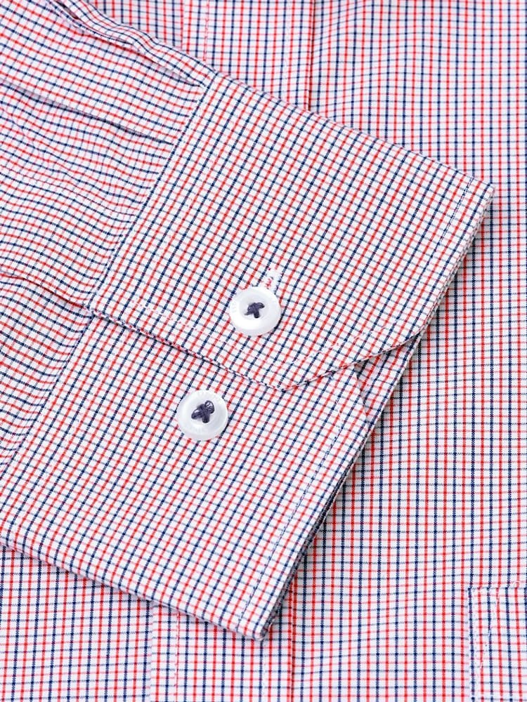 Brook Taverner Red Micro Check Oxford Cotton Shirt - Image 2 of 3