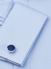 Brook Taverner Blue Double Cuff Poplin Cotton Shirt - Image 3 of 3