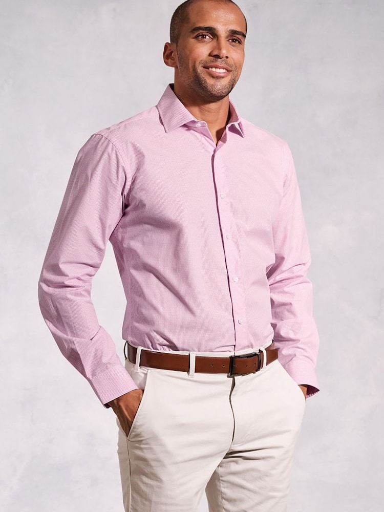 Brook Taverner Pink Fine Stripe Shirt - Image 1 of 4 Brook Taverner Pink Fine Stripe Shirt - Image 1 of 4