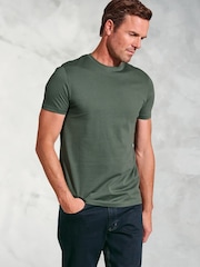 Brook Taverner Green Pure Cotton Jersey T-Shirt - Image 1 of 3