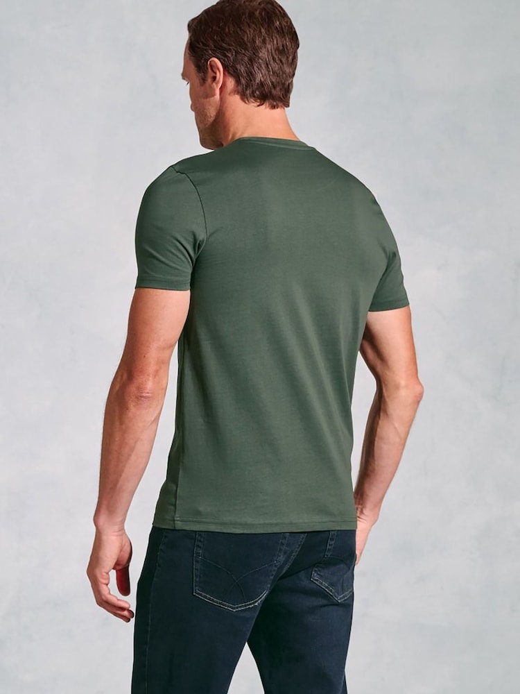 Brook Taverner Green Pure Cotton Jersey T-Shirt - Image 2 of 3 Brook Taverner Green Pure Cotton Jersey T-Shirt - Image 2 of 3