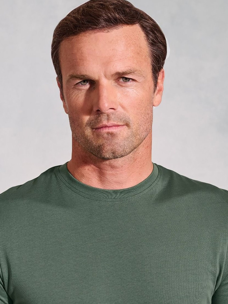 Brook Taverner Green Pure Cotton Jersey T-Shirt - Image 3 of 3