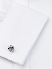 Brook Taverner White Double Cuff Herringbone Cotton Shirt - Image 3 of 3