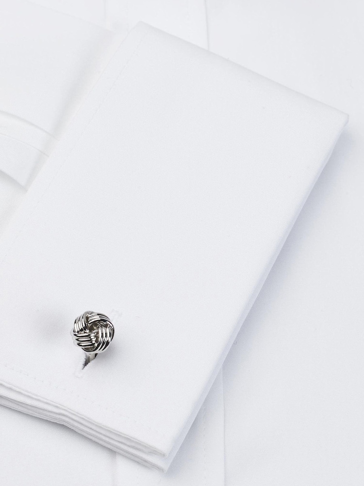 Brook Taverner White Double Cuff Poplin Cotton Shirt - Image 3 of 3
