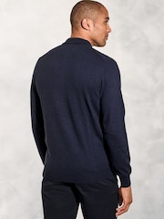 Brook Taverner Blue Pure Cotton Long Sleeve Polo Shirt - Image 3 of 4