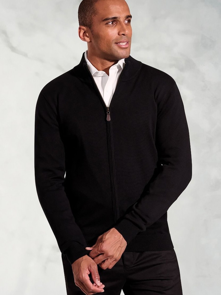 Brook Taverner Black Zip Through Cardigan - Image 1 of 3
