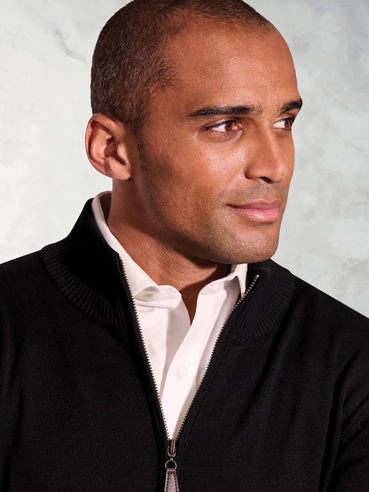 Brook Taverner Black Zip Through Cardigan - Image 3 of 3