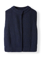 Celtic & Co. Blue Donegal Ribbed Sleeveless Cardigan - Image 7 of 11