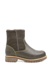 Celtic & Co. Green Waterproof Sheep Lined Ankle Boots - Image 3 of 8