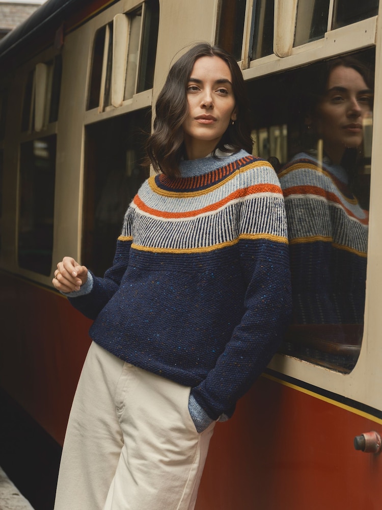 Celtic & Co. Blue Statement Donegal Jumper - Image 1 of 4 Celtic & Co. Blue Statement Donegal Jumper - Image 1 of 4