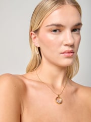 ذهبي - قلادة مرصَّعة بالألماس المقلد من Aela - Image 1 of 2