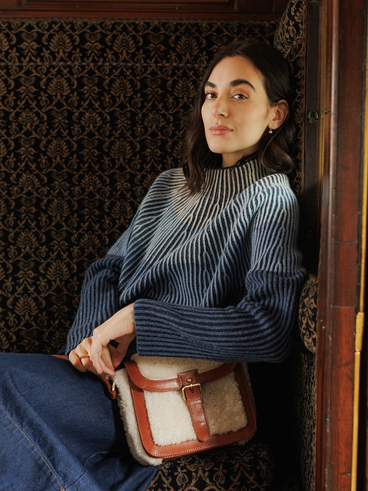 Celtic & Co. Blue Faded Funnel Neck Jumper - Image 1 of 3
