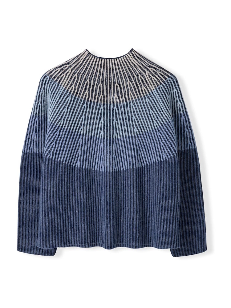 Celtic & Co. Blue Faded Funnel Neck Jumper - Image 3 of 3