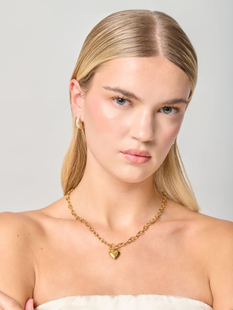 Aela Herzhalskette aus goldfarbenem Edelstahl - Bild 1 von 3