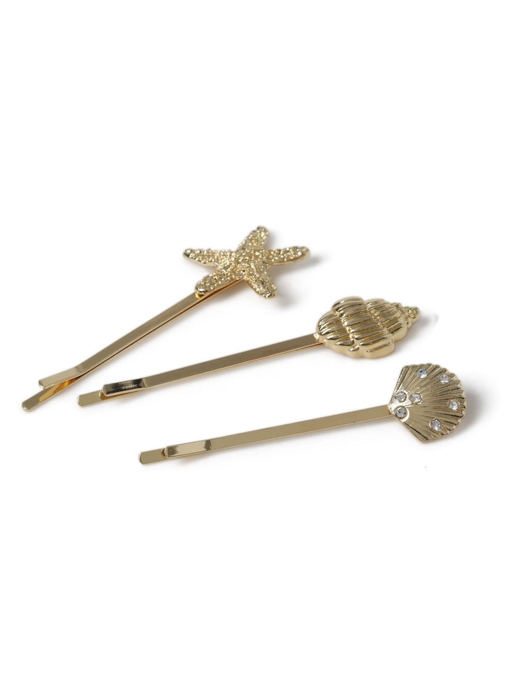 Aela Gold Starfish Hair Slides - Image 1 of 2 Aela Gold Starfish Hair Slides - Image 1 of 2