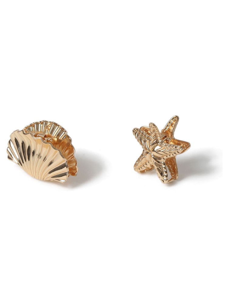 Aela Gold Starfish Shell Hair Claws 2 PK - Image 1 of 4