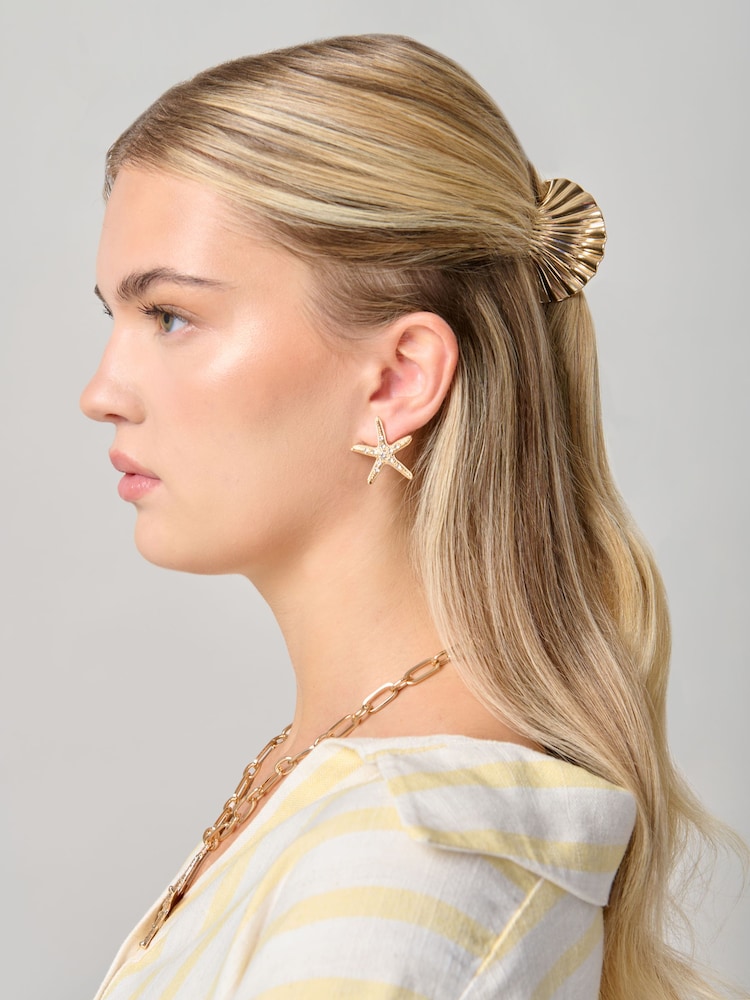 Aela Gold Starfish Shell Hair Claws 2 PK - Image 4 of 4