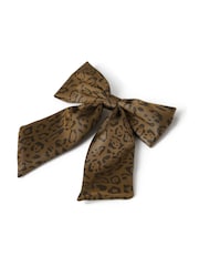 Aela Leopard Brown Hair Bow - 画像 2 / 3