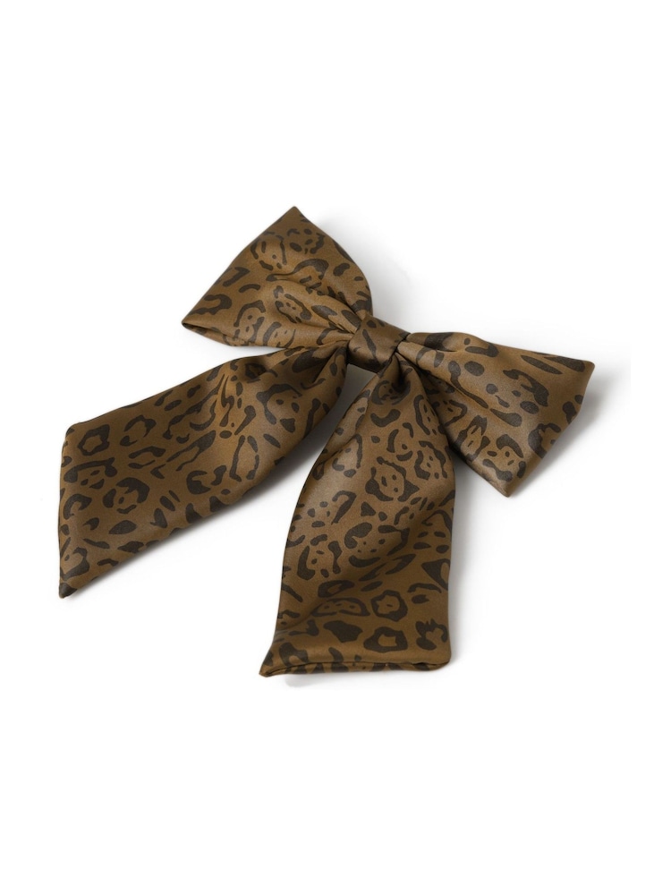 Aela Leopard Brown Hair Bow - 画像 2 / 3