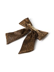 Aela Leopard Brown Hair Bow - 画像 3 / 3