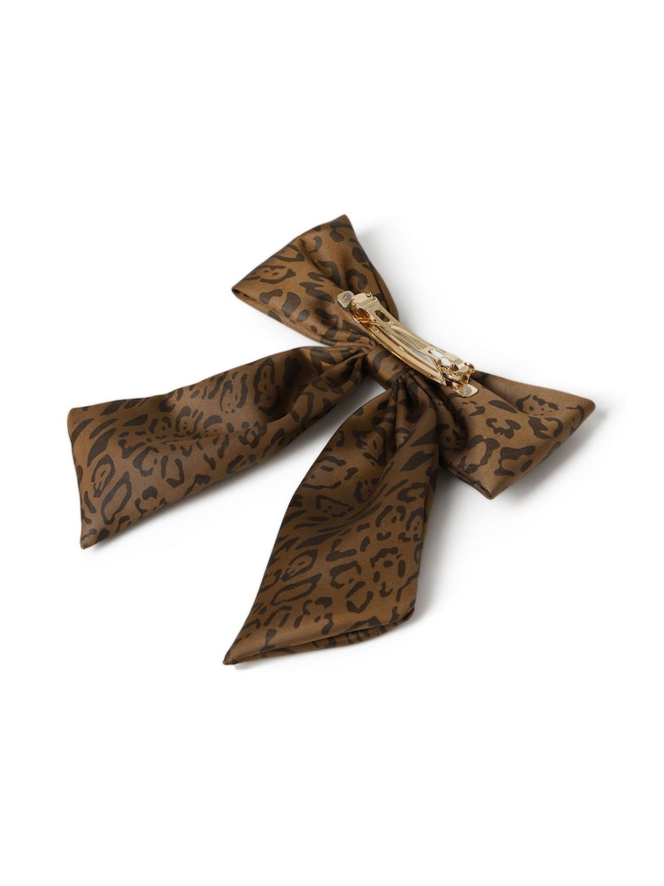 Aela Leopard Brown Hair Bow - 画像 3 / 3