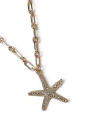 Aela Gold Tone Starfish Pendant Chain Necklace - Image 2 of 3