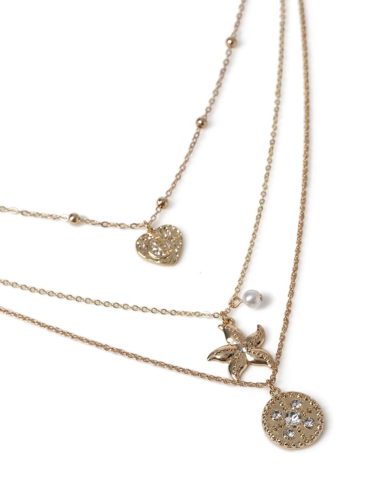 Aela Goldfarben mehrreihige Seestern-Halskette - Bild 3 von 3