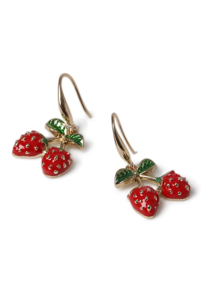 Aela røde jordbærdråpeøreringer - Bilde 2 av 3