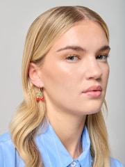 Aela røde jordbærdråpeøreringer - Bilde 3 av 3