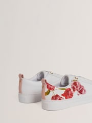 Ted Baker White Prinell - Floral Printed Leather Trainer - Image 4 of 5