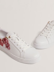 Ted Baker White Prinell - Floral Printed Leather Trainer - Image 5 of 5