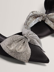 Ted Baker Black Crissly - Embellished Bow Flat Shoe - Image 4 of 5