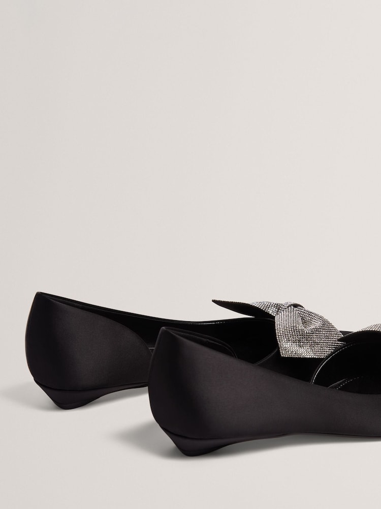 Ted Baker Black Crissly - Embellished Bow Flat Shoe - Image 5 of 5