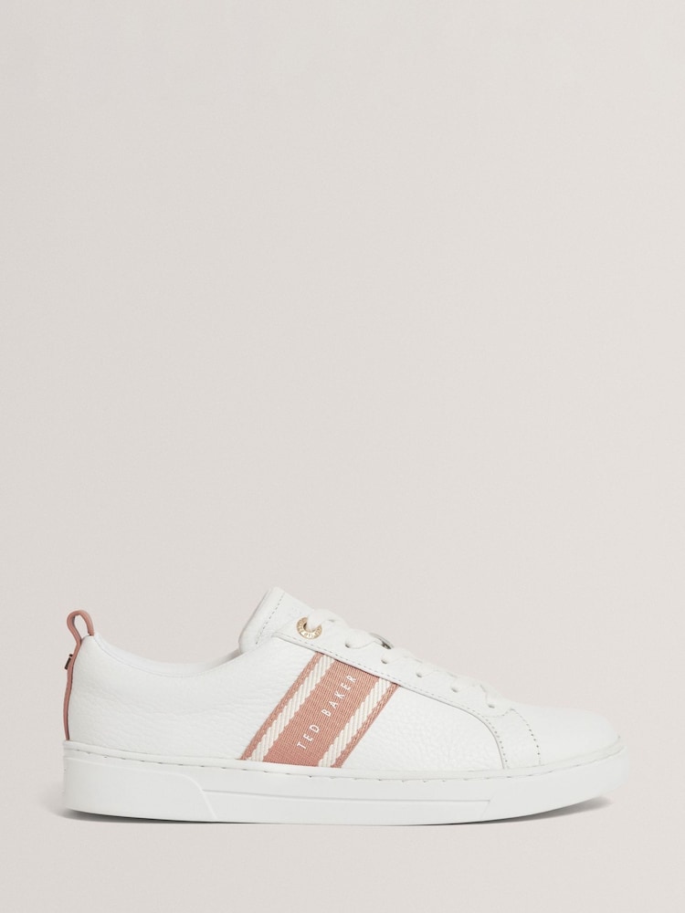Ted Baker White Bailly Webbing Detail Trainers - Image 1 of 2