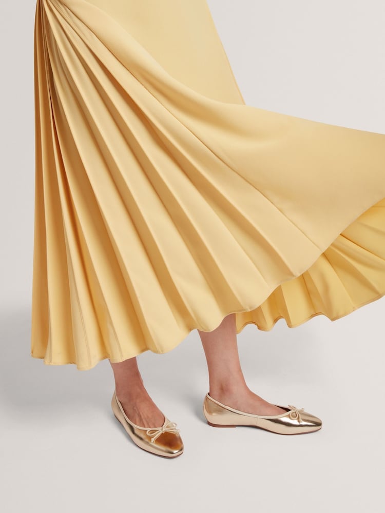 Ted Baker Gold Balleri - Leather Ballet Flats - Image 1 of 5