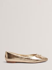 Ted Baker Gold Balleri - Leather Ballet Flats - Image 2 of 5
