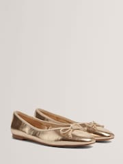 Ted Baker Gold Balleri - Leather Ballet Flats - Image 3 of 5