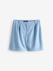 Blue Linen Blend Smart Shorts - Image 1 of 1